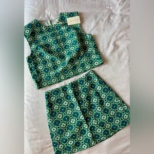 Julia Amory Gidget Mini Skirt in Peacoat Taormina Tile Print